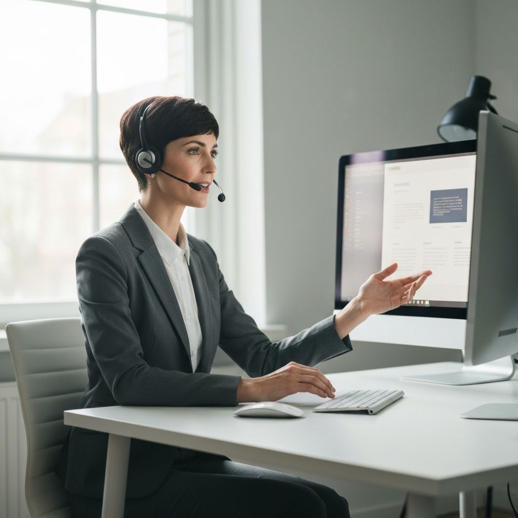 Woman hosting webinar